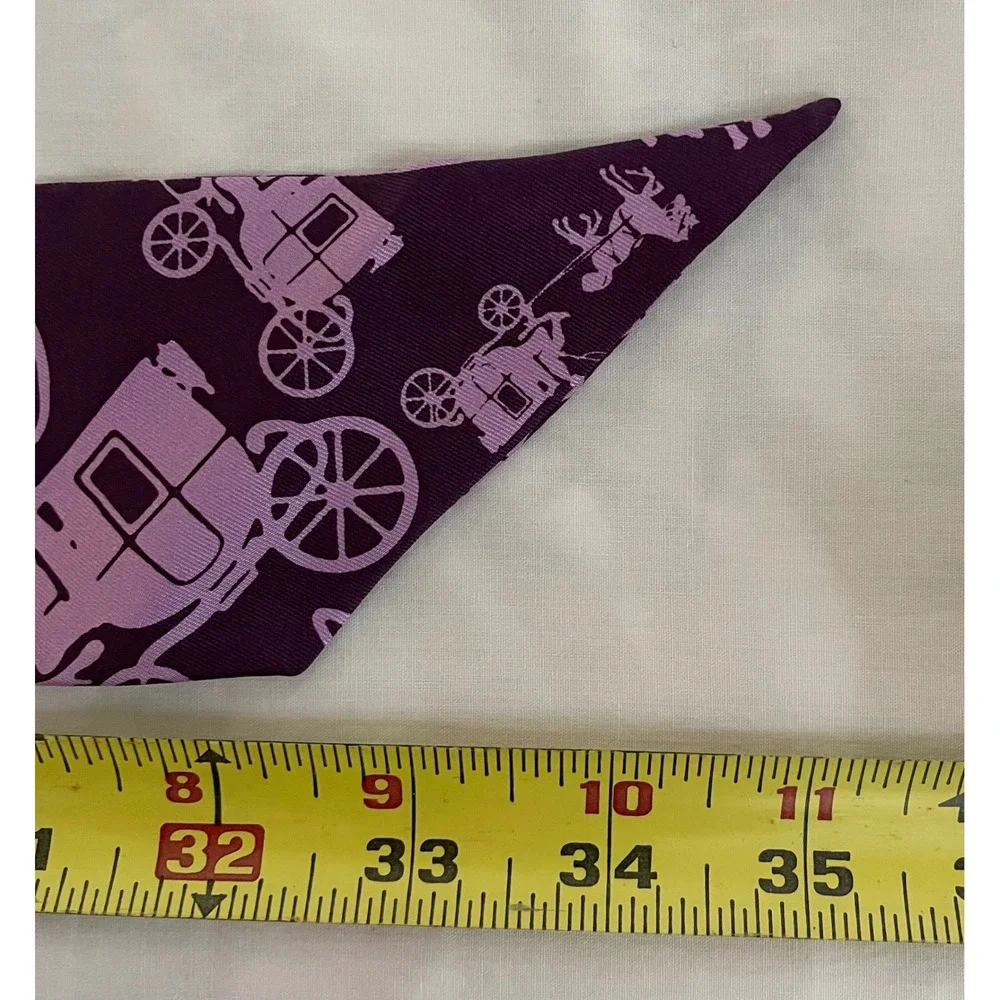 Coach Monogram C Horse Carriage Silk Skinny Scarf Purple Bag Accessory Y2K NEW - Picture 6 of 9